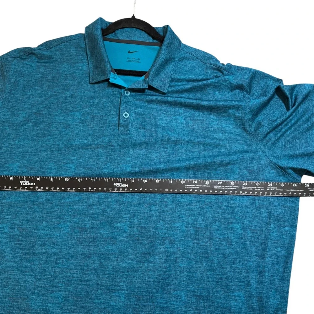 Nike Golf Dri-FIT Polo Shirt Mens 3XL Teal Blue Heathered Performance Sporty